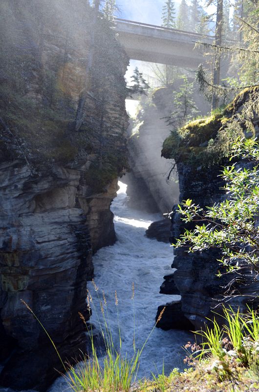 20 Looking Back Up At Walkway Over Athabasca River At Athabasca Falls On Icefields Parkway